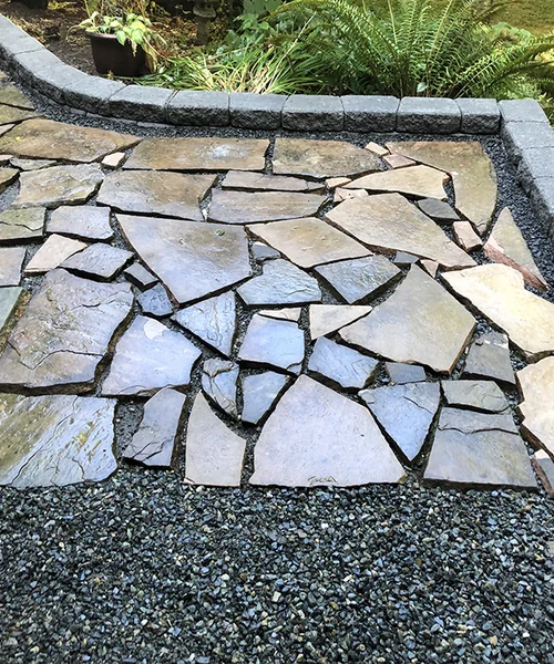 Flagstone patio wet polymeric sand in Issaquah